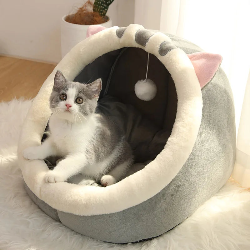 Self-Warming Pet Tent Bed - Foldable, Washable Cave Bed for Cats & Small Dogs