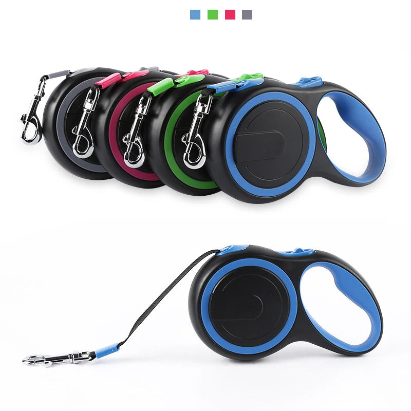 Durable Nylon Retractable Dog Leash – 3/5/8M Extending Leash for Small to Large Dogs