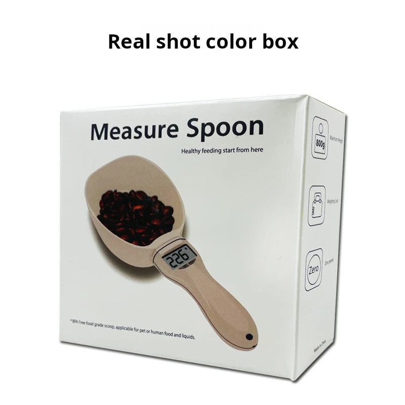 Pet Food Measuring Spoon Scale - 800g Capacity, Digital Nutrition Scale for Precise Feeding