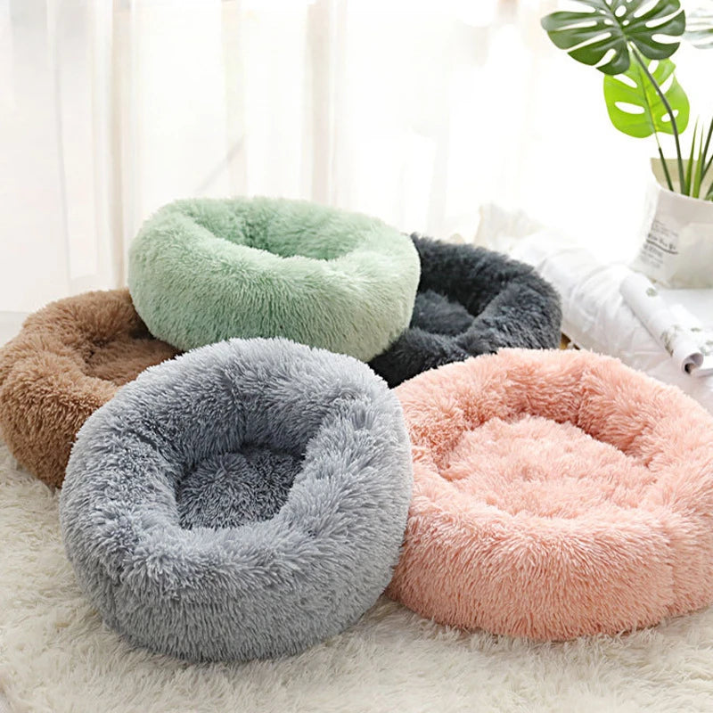 Cosy Plush Pet Bed - Washable, Detachable Round Nest for Cats & Small Dogs
