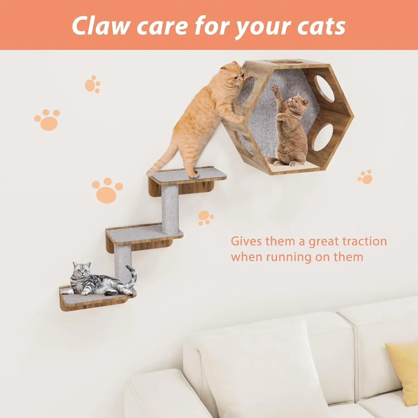 Self-Adhesive Cat Scratching Mat – Trimmable & Durable Furniture Protection for Sofas & Carpets