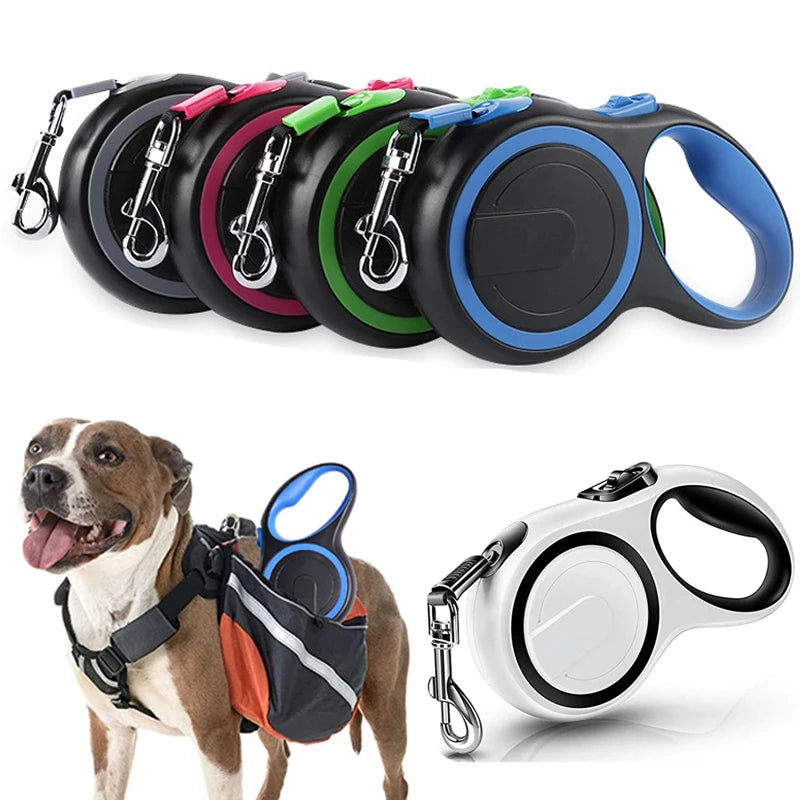 Retractable Dog Leash – 3/5/8M Durable Nylon Lead for Small to Large Dogs