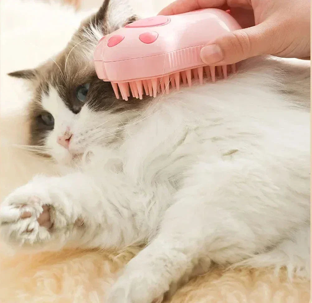 3-in-1 Pet Grooming Brush – Electric Spray, Massage, & Hair Removal for Cats & Dogs