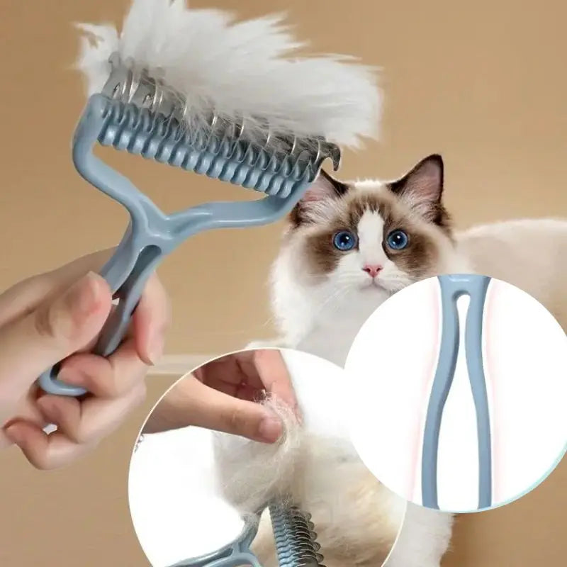 Double-Sided Pet Grooming Brush – Knot Cutter & Hair Removal for Cats, Dogs, Rabbits & Small Pets