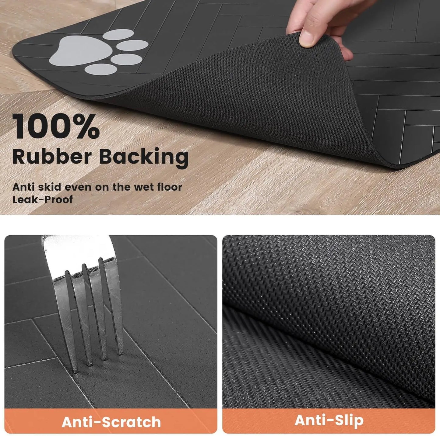 Absorbent Pet Feeding Mat – Waterproof Placemat for Food & Water Bowls, Quick-Dry for Dogs & Cats