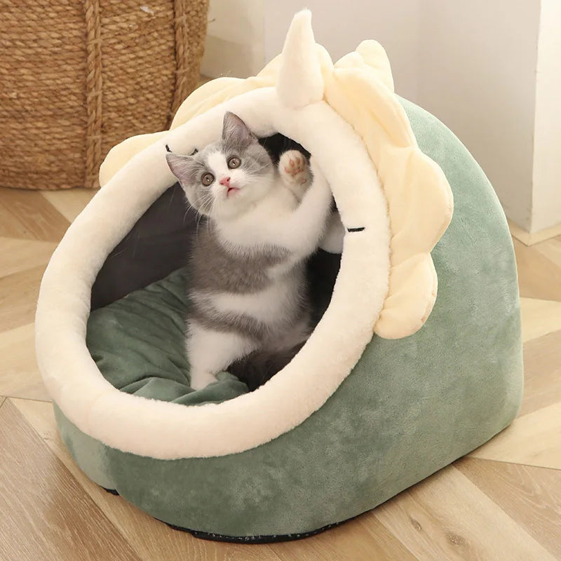 Self-Warming Pet Tent Bed - Foldable, Washable Cave Bed for Cats & Small Dogs