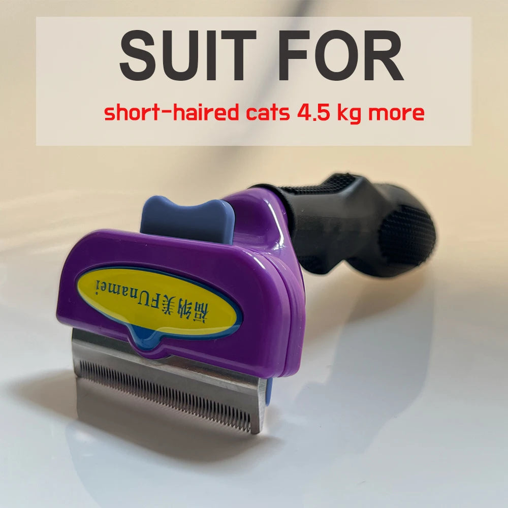 Stainless Steel Pet De-shedding Brush – Grooming Tool for Cats, Dogs, Rabbits & Small Animals