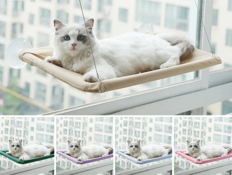 Window-Mounted Cat Bed - Breathable Oxford Fabric with Strong Suction Cups | Easy to Install, 20kg Capacity & Washable