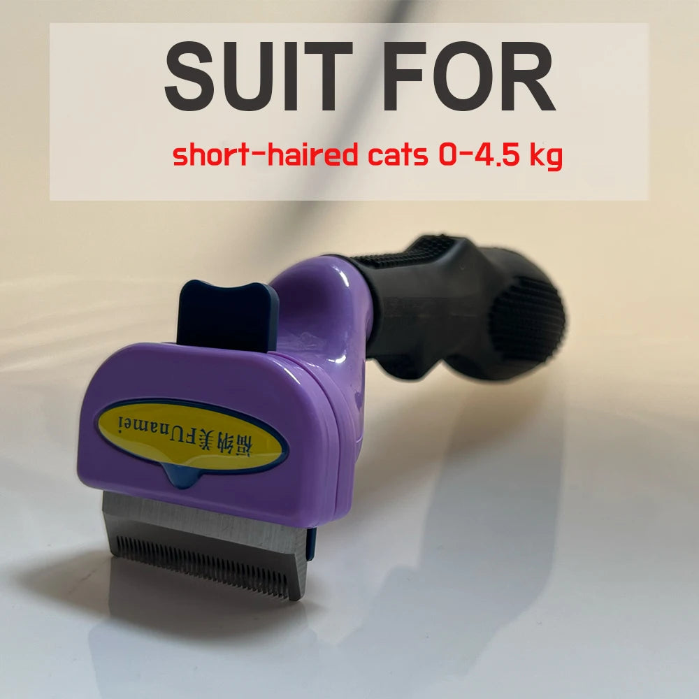 Stainless Steel Pet De-shedding Brush – Grooming Tool for Cats, Dogs, Rabbits & Small Animals
