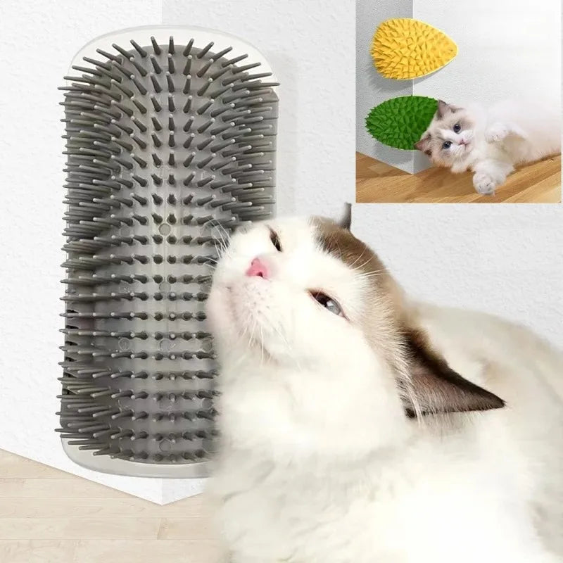 Self-Grooming Cat Brush with Catnip – Soft Massage Comb & Face Scratcher for Cats & Kittens
