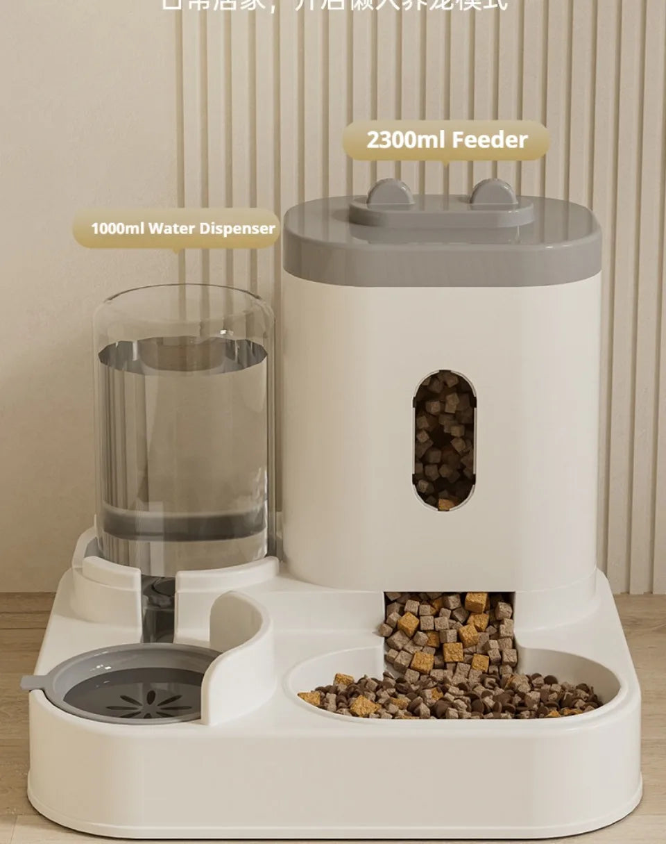 Automatic Cat & Small Dog Feeder & Water Dispenser – Dual Feeding System for Hassle-Free Pet Care