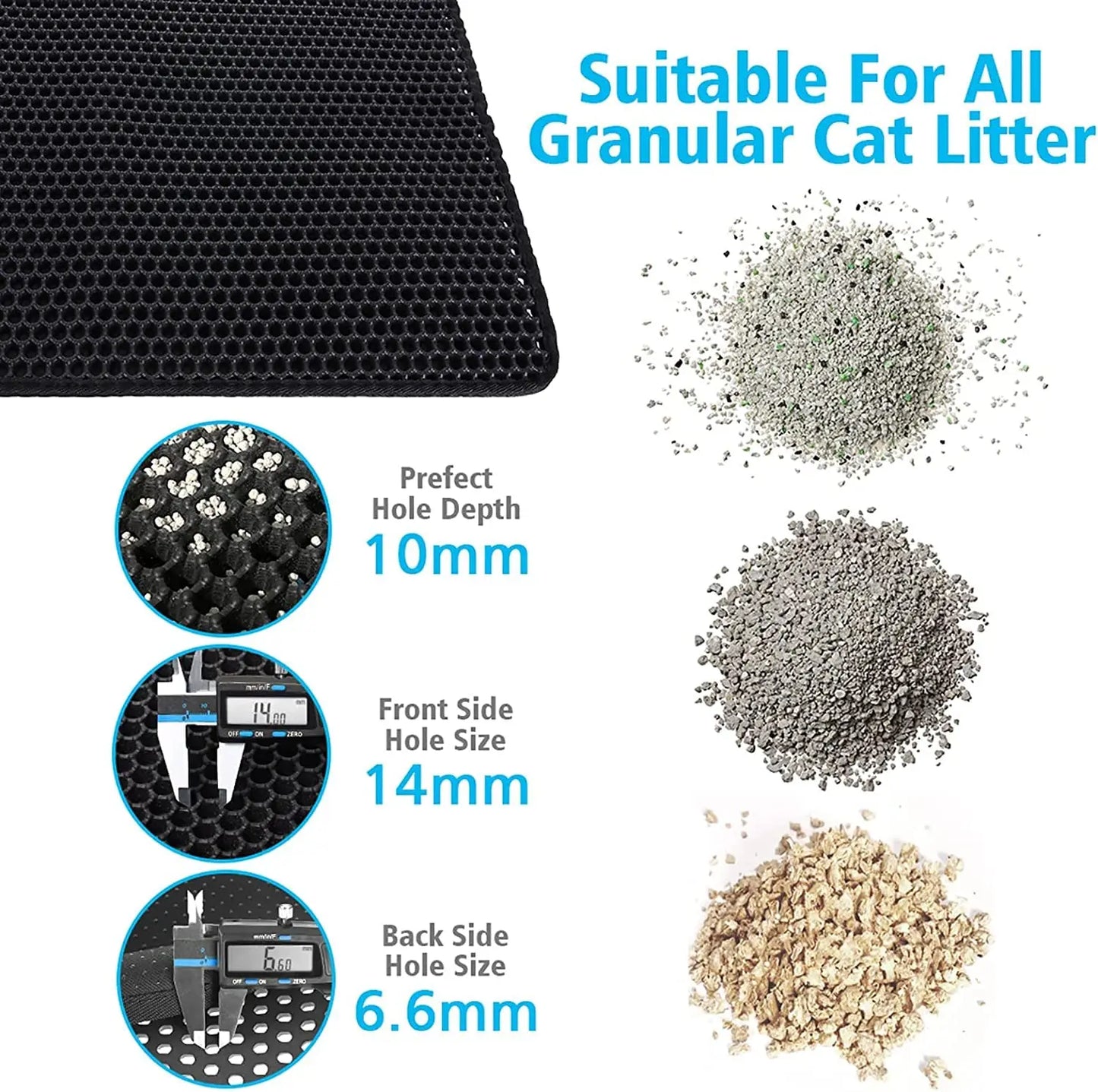 Waterproof EVA Cat Litter Mat - Double Layer, Foldable, and Easy Clean for Trapping Litter