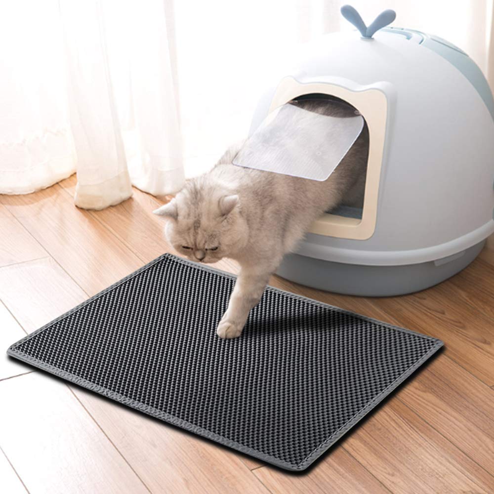 Waterproof EVA Cat Litter Mat - Double Layer, Foldable, and Easy Clean for Trapping Litter