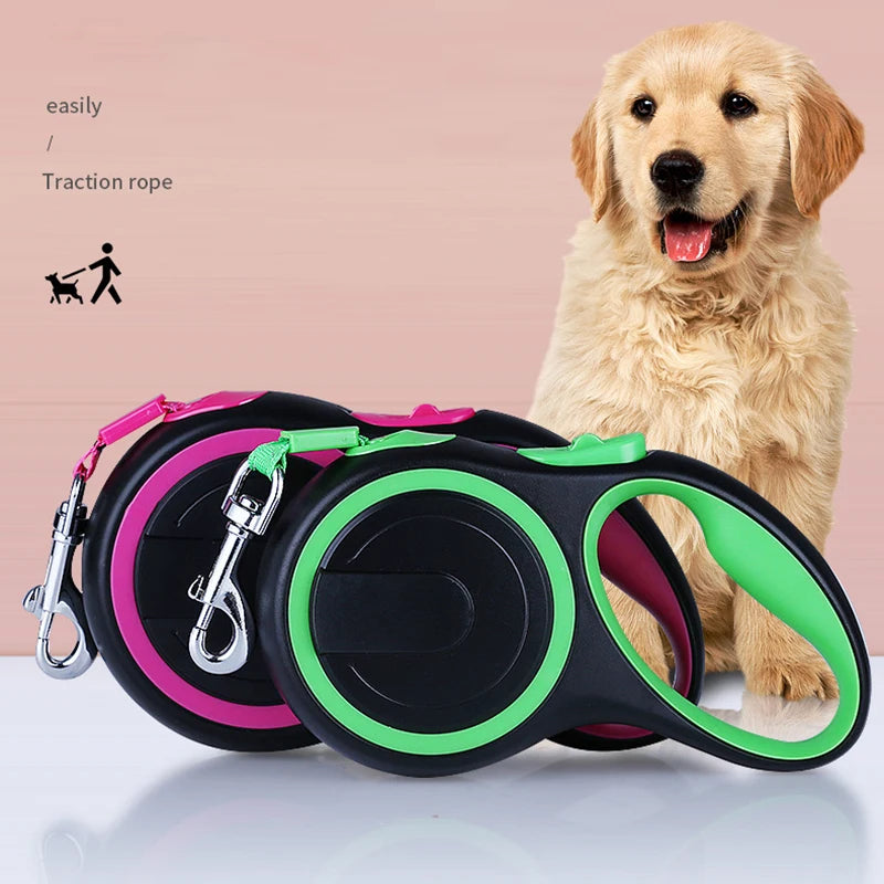 Retractable Dog Leash – 3/5/8M Durable Nylon Lead for Small to Large Dogs