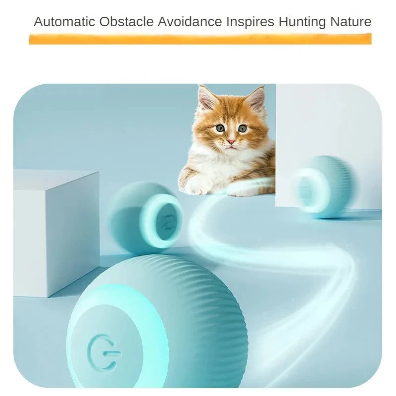 Smart Electric Cat Toy - Interactive Rolling Ball with Gravity Sensor | USB Rechargeable & Durable Silicone