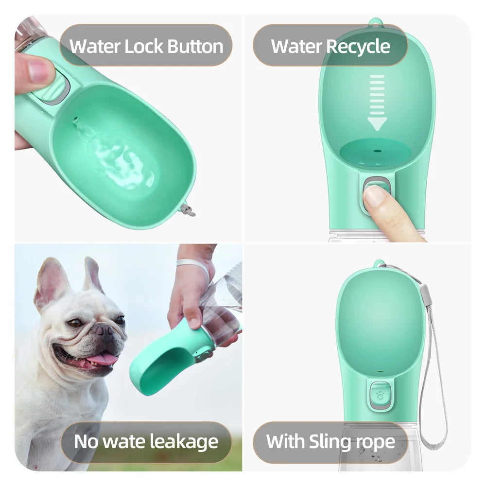Portable Leakproof Dog Water Bottle – Travel Bowl for Small & Large Dogs, and Outdoor Adventures