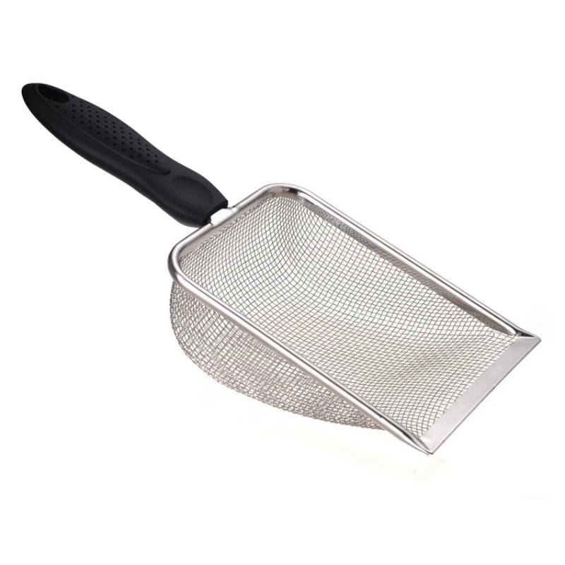 Stainless Steel Cat Litter Scoop - Fine Mesh Sifter for Easy Cleaning & Bedding Maintenance