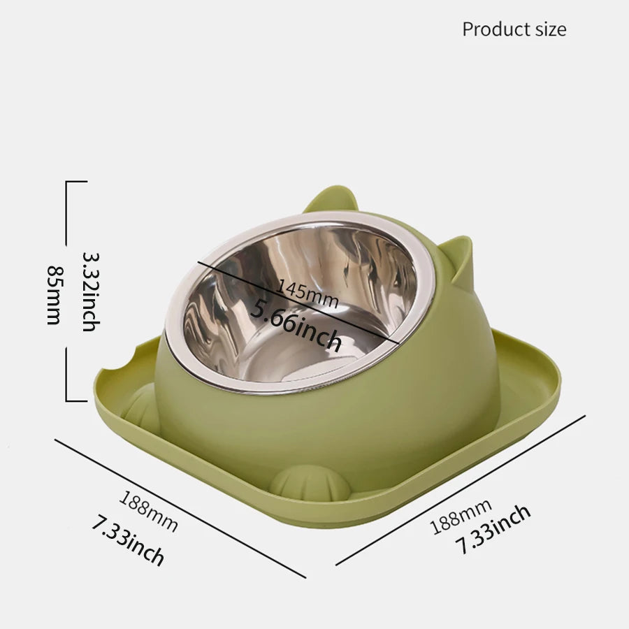 Anti-Tip Cat & Small Dog Bowl with Anti-Slip Base – Fun Design & Easy-Clean Separation