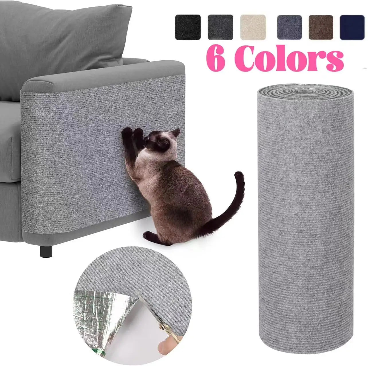 Self-Adhesive Cat Scratching Mat – Trimmable & Durable Furniture Protection for Sofas & Carpets