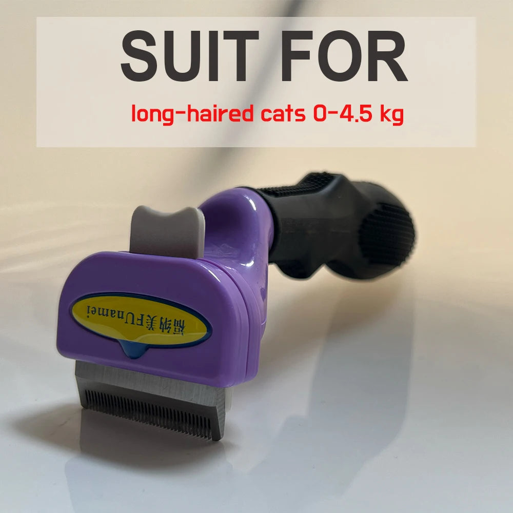 Stainless Steel Pet De-shedding Brush – Grooming Tool for Cats, Dogs, Rabbits & Small Animals