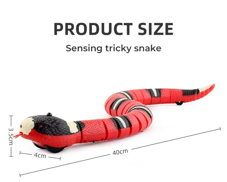 USB Rechargeable Smart Sensing Snake Toy – Interactive Cat Play for Indoor Fun