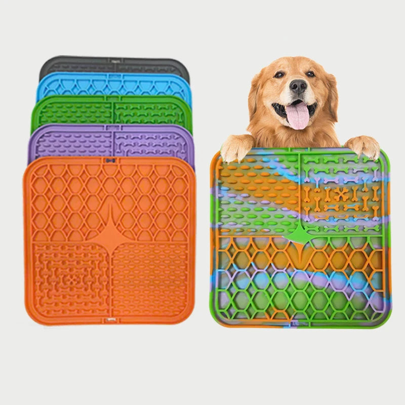 Silicone Lick Mat for Dogs – Slow Feeder, Bath Time Distraction & Training Aid