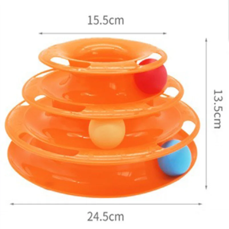 3-Layer Interactive Cat Toy – Turntable with Rolling Balls for Fun & Engagement