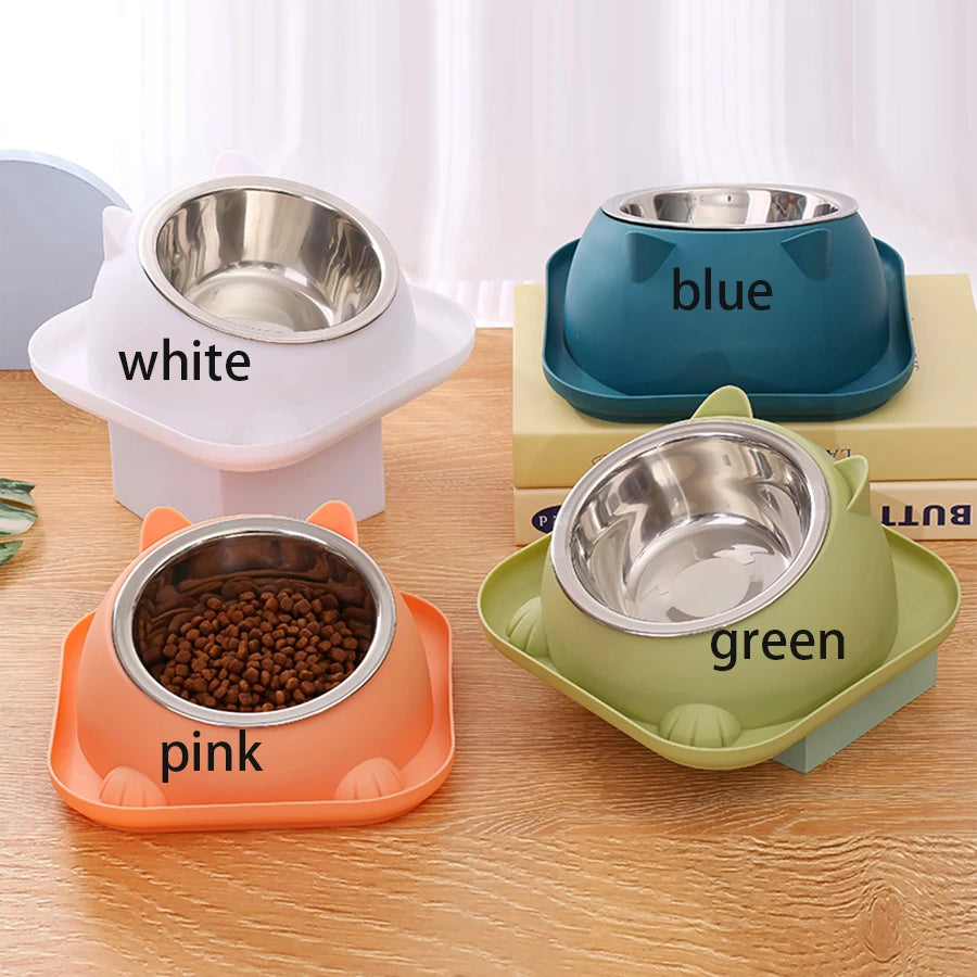 Anti-Tip Cat & Small Dog Bowl with Anti-Slip Base – Fun Design & Easy-Clean Separation