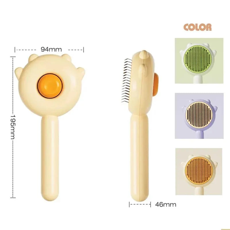 One-Click Pet Hair Removal Brush – Massage & Grooming Comb for Cats & Dogs