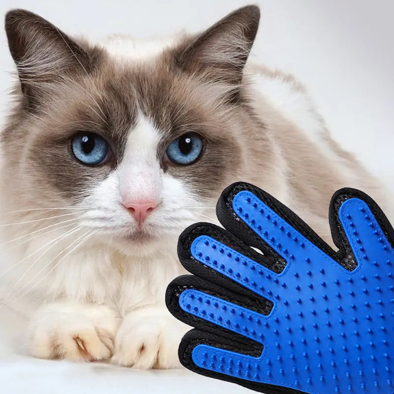 Silicone Pet Hair Removal Glove - Grooming, Bathing, and Massage Tool for Cats & Dogs