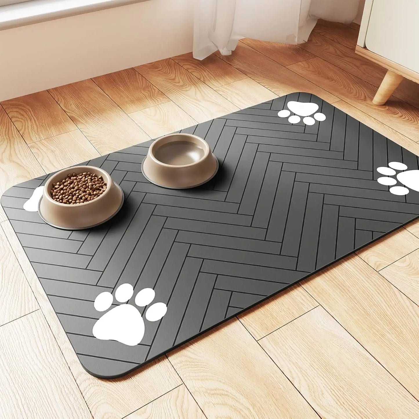Absorbent Pet Feeding Mat – Waterproof Placemat for Food & Water Bowls, Quick-Dry for Dogs & Cats