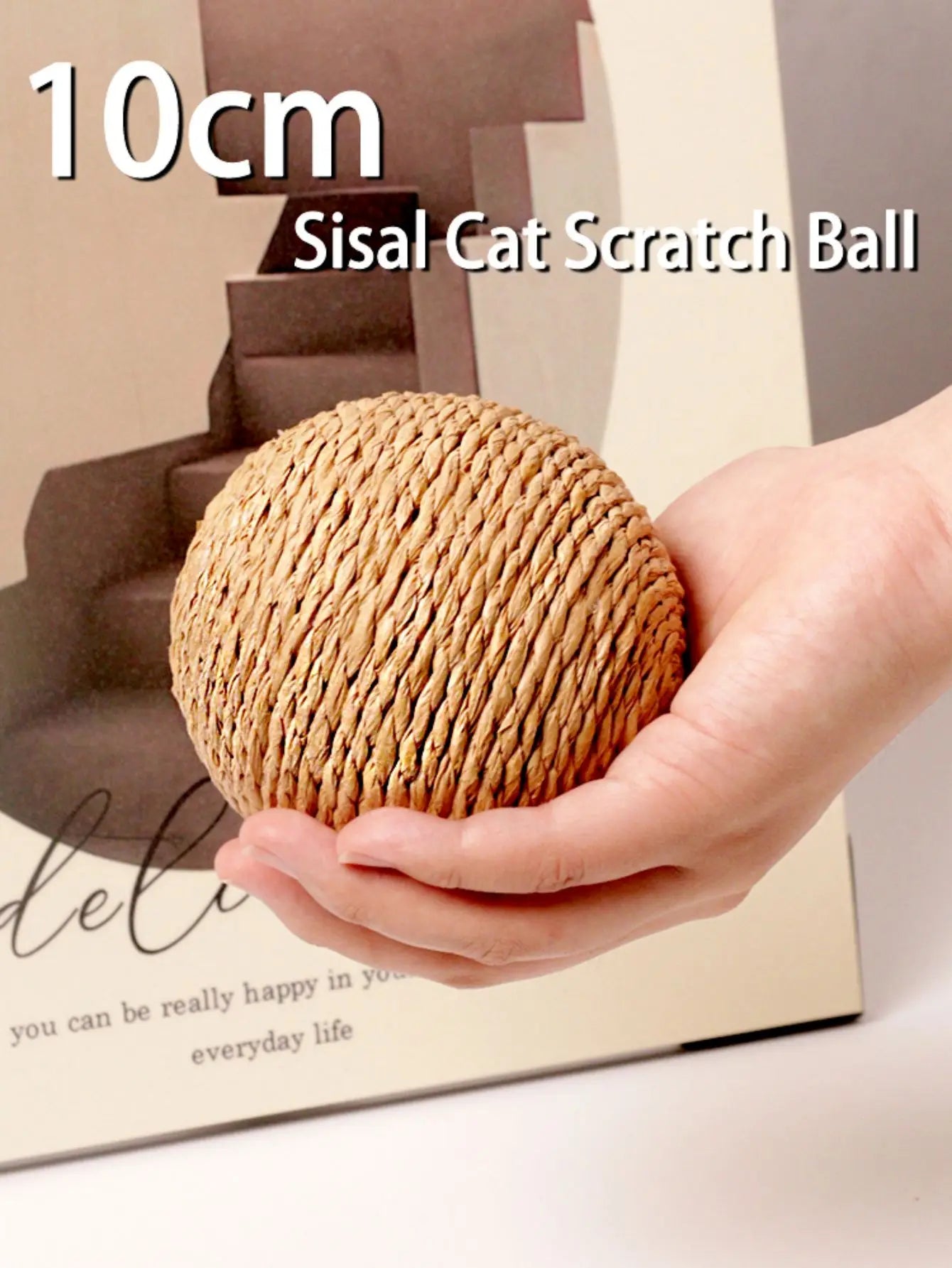 Sisal Cat Scratching Ball – Interactive Rotating Play Toy with Sound for Active Cats
