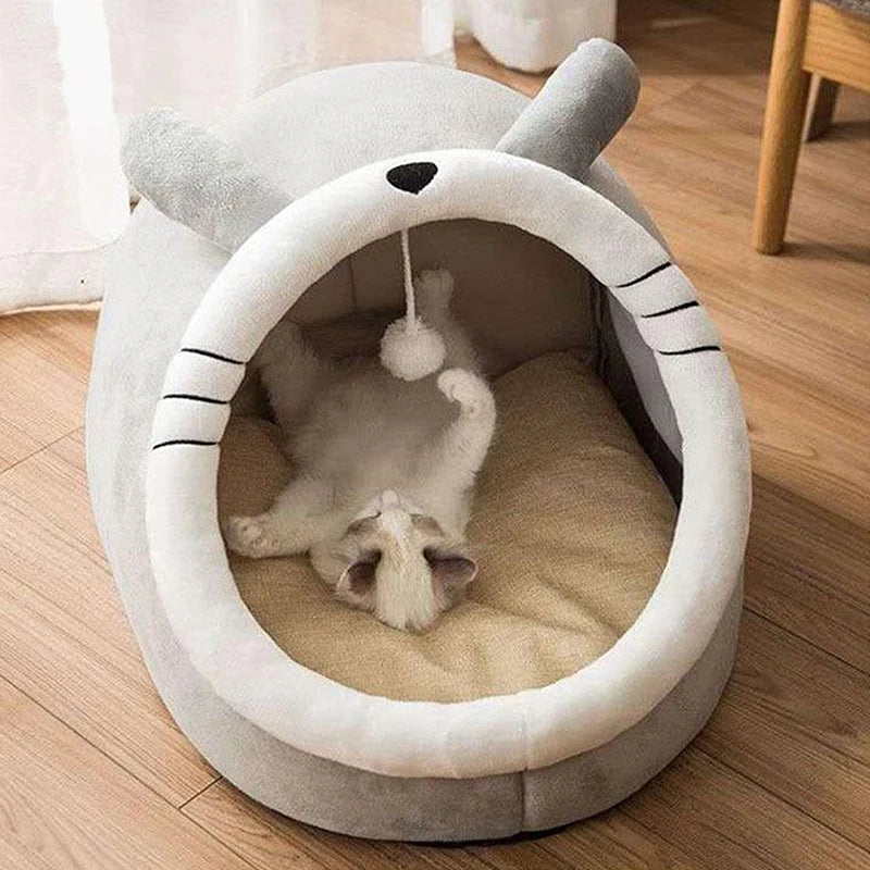 Self-Warming Pet Tent Bed - Foldable, Washable Cave Bed for Cats & Small Dogs