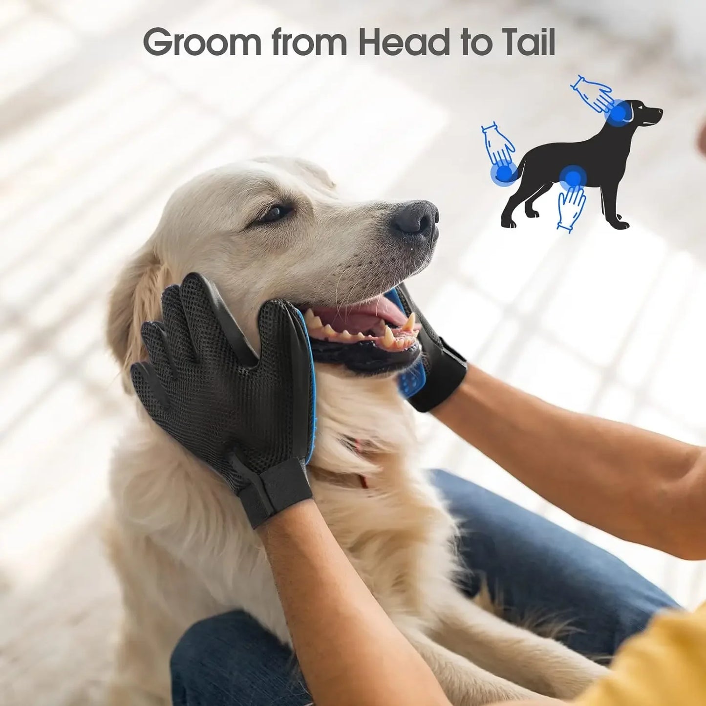 Pet Grooming Gloves – Shedding, Hair Removal & Washing Mitts for Cats, Dogs & Horses
