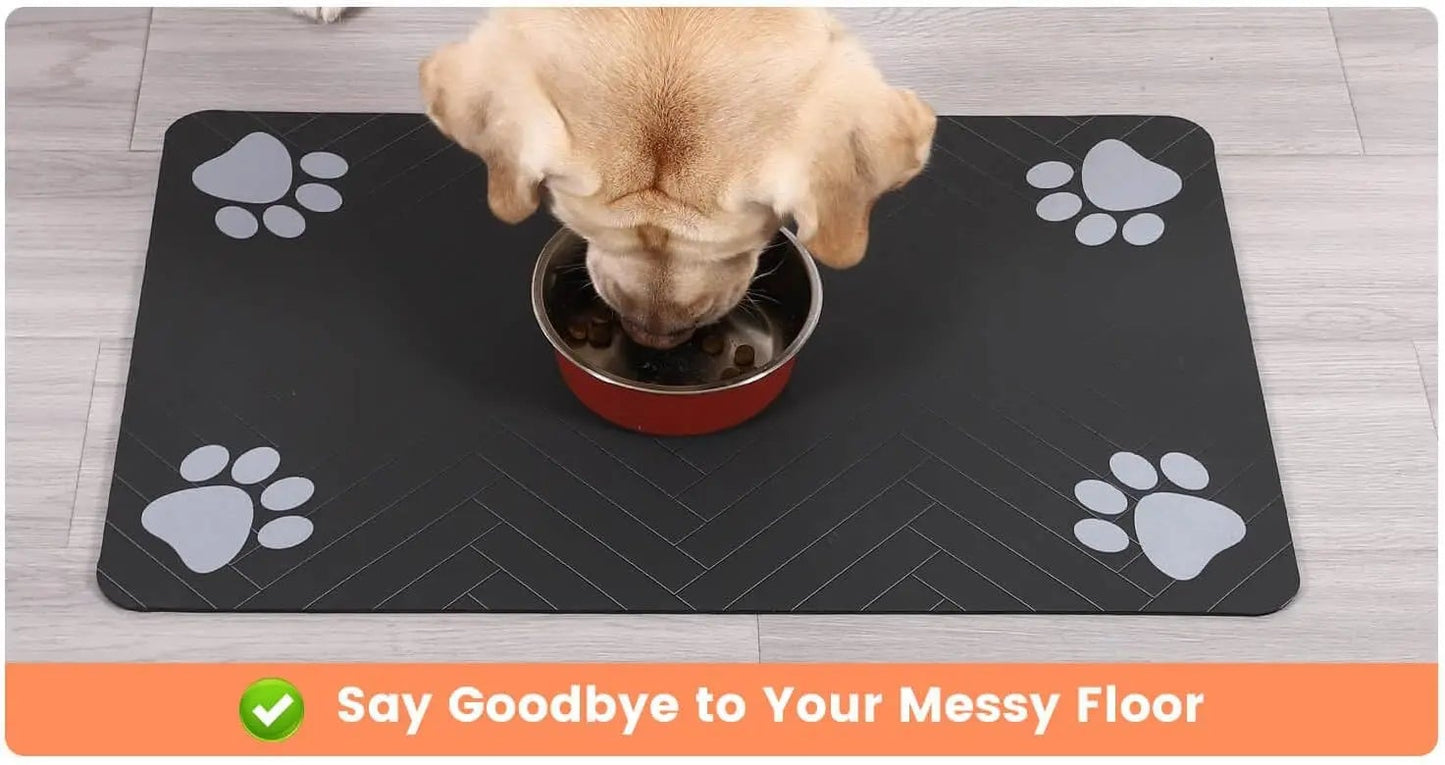 Absorbent Pet Feeding Mat – Waterproof Placemat for Food & Water Bowls, Quick-Dry for Dogs & Cats