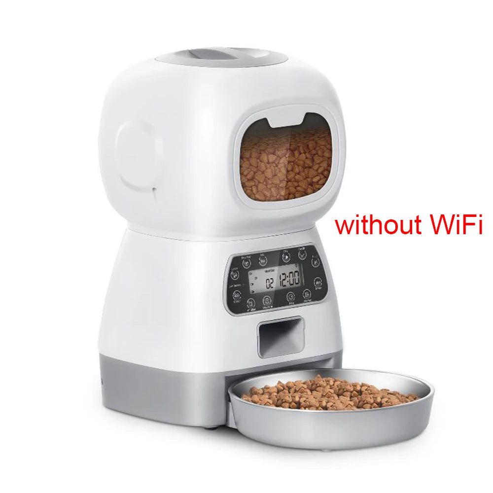 3.5L Smart Automatic Pet Feeder for Cats & Dogs – WIFI Control, Voice Recorder & Timed Feeding