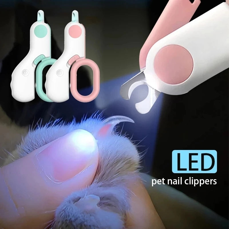 LED Pet Nail Clippers – Professional Grooming Tool for Cats, Dogs, Rabbits & Small Animals