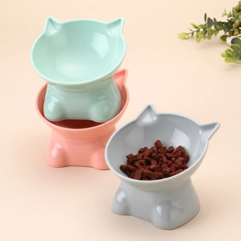 Elevated Cat Bowl with Raised Feet - Ergonomic Design for Comfortable Feeding