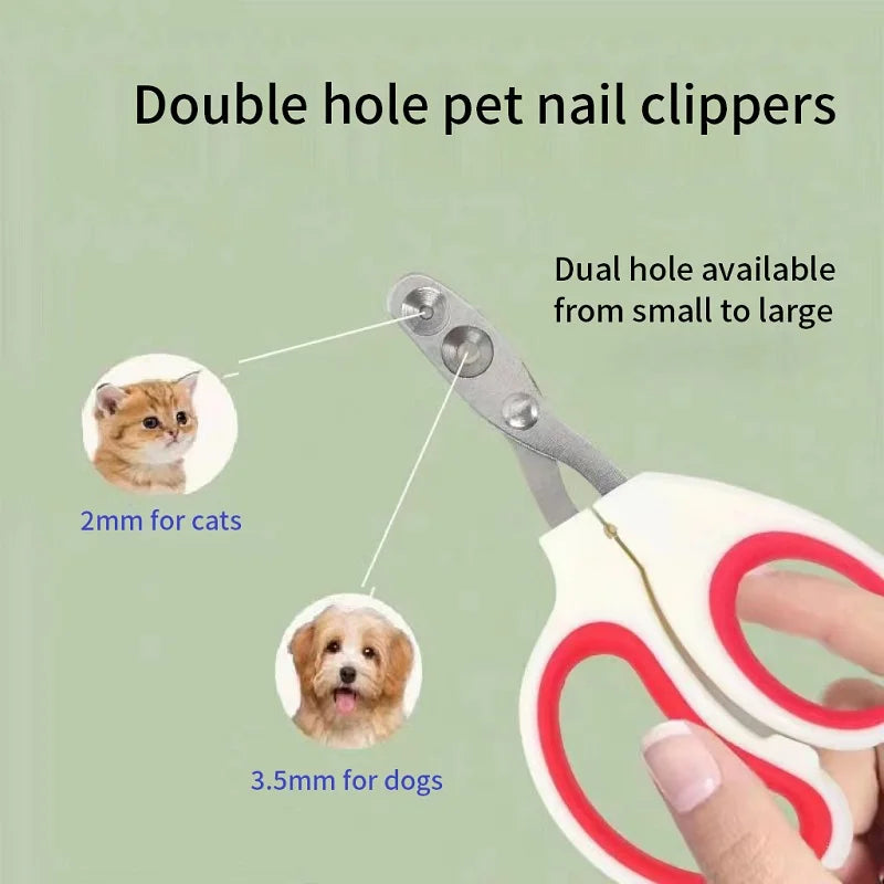 Stainless Steel Pet Nail Clippers – Professional Grooming Tool for Cats, Dogs, Guinea Pigs, Rabbits, and Small Animals