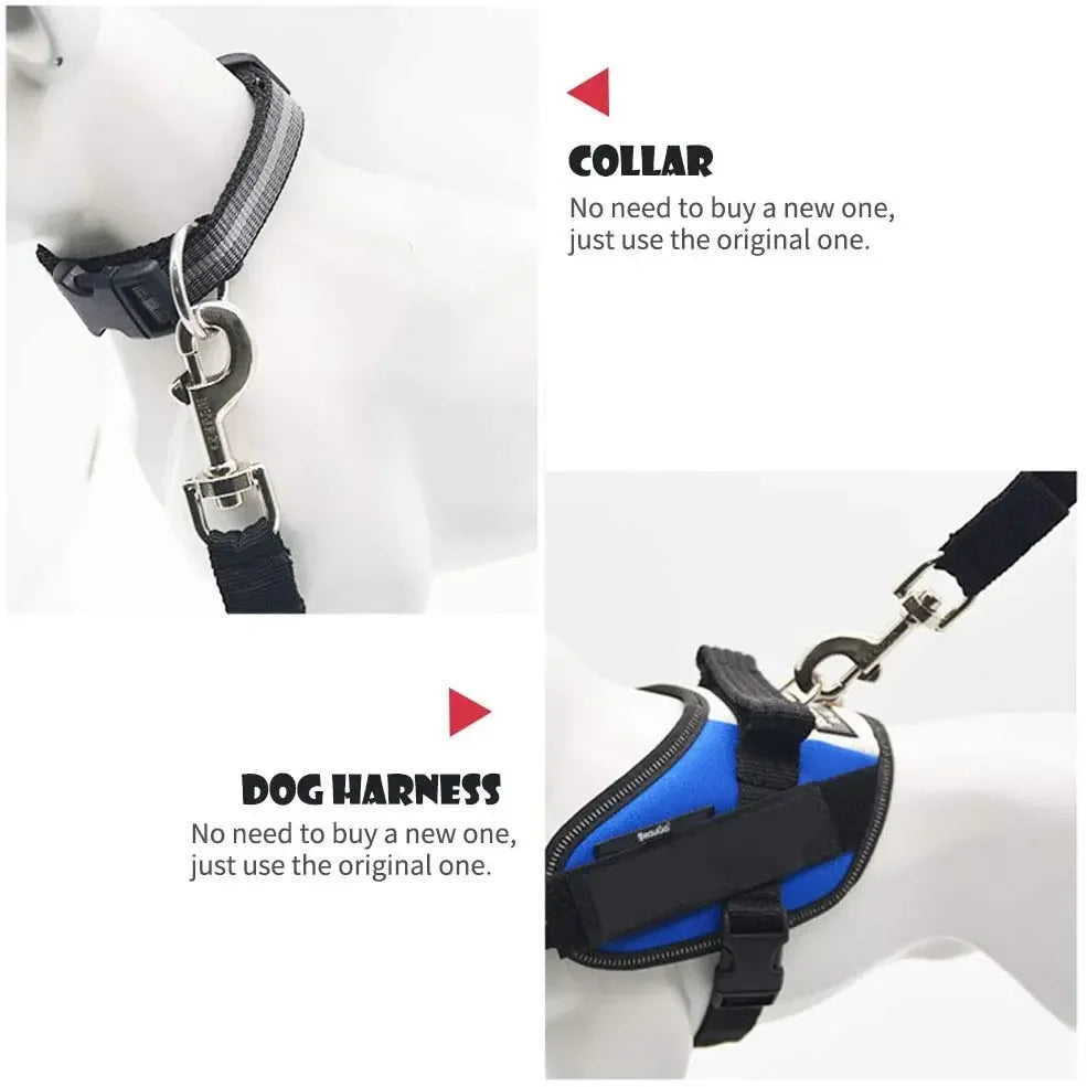 Adjustable Dog Car Seat Belt – Secure & Durable Pet Harness Clip for Safe Travel