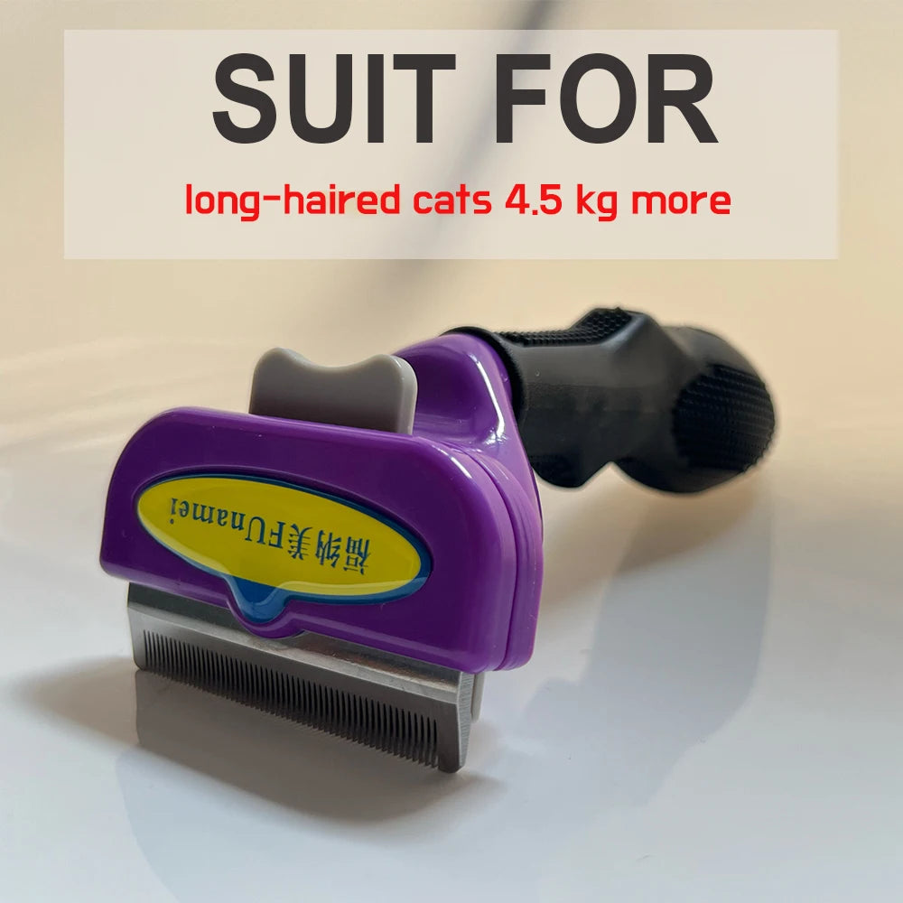 Stainless Steel Pet De-shedding Brush – Grooming Tool for Cats, Dogs, Rabbits & Small Animals