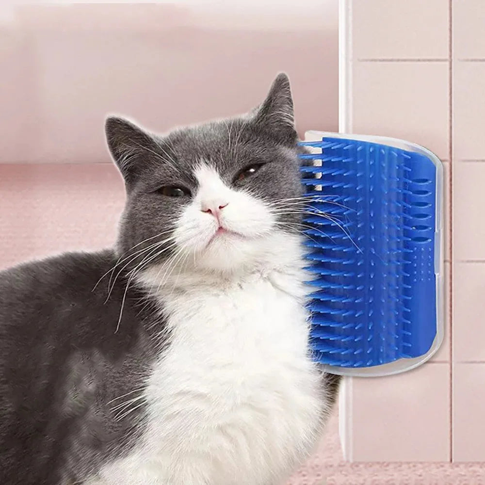 Self-Grooming Cat Brush with Catnip – Soft Massage Comb & Face Scratcher for Cats & Kittens
