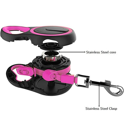 Durable Nylon Retractable Dog Leash – 3/5/8M Extending Leash for Small to Large Dogs