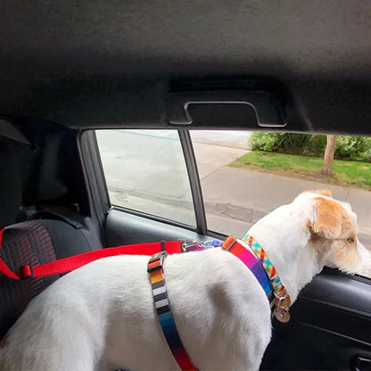 Adjustable Pet Car Seat Belt & Harness – Durable Nylon Safety Leash for Dogs & Cats