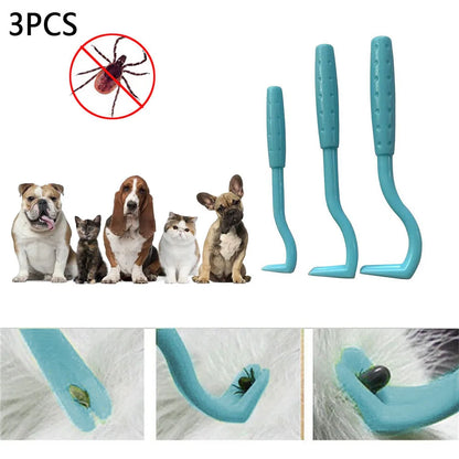 3-Piece Tick Remover Hook Set – Flea & Tick Removal Tools for Dogs, Cats & Small Pets