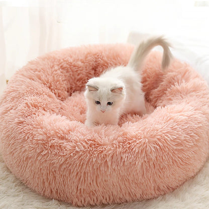 Cosy Plush Pet Bed - Washable, Detachable Round Nest for Cats & Small Dogs