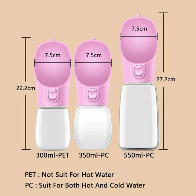 Portable Leakproof Dog Water Bottle – Travel Bowl for Small & Large Dogs, and Outdoor Adventures