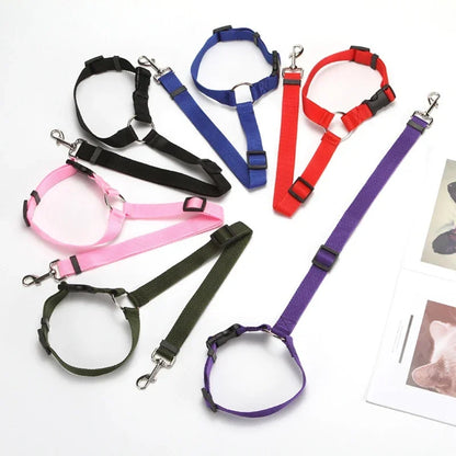 Adjustable Pet Car Seat Belt & Harness – Durable Nylon Safety Leash for Dogs & Cats