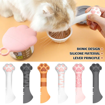 Multifunction Pet Food Scoop with Can Opener – Cat & Dog Feeding Spoon for Wet & Dry Food