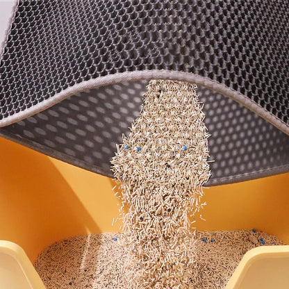 Waterproof Cat Litter Mat - Double Honeycomb Design for Easy Litter Trapping & Cleaning